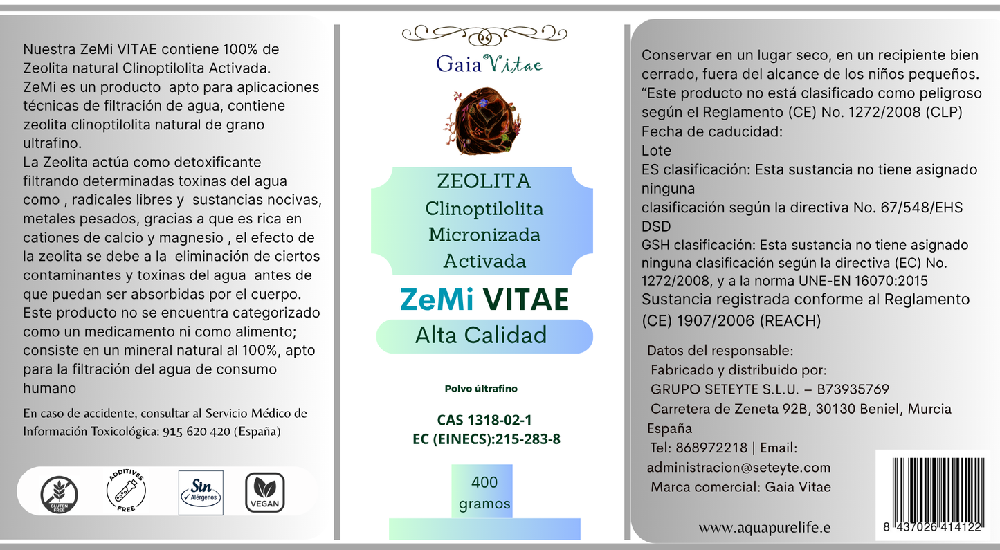 Zeolita en polvo - | Aquapurelife